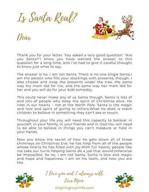 Is Santa Real A Letter Explaining Santa Claus To Your Kids