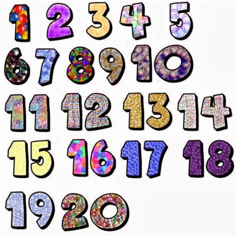 Colorful Numbers 1 20 Printable