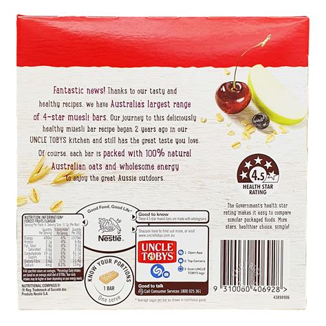 Uncle Tobys Wholegrain Muesli Bars - Forest Fruits | NTUC ...