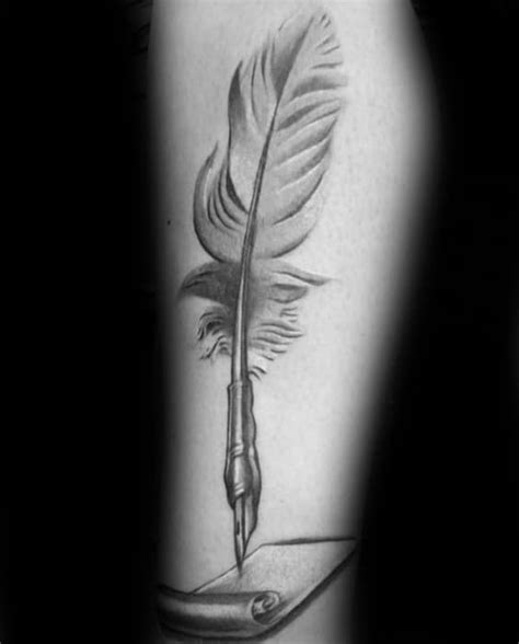 Download this feather pen vector illustration now. 50 Quill Tattoo Designs For Men - Feather Pen Ink Ideas