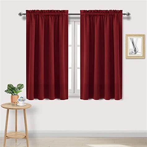 Dwcn Burgundy Room Darkening Blackout Curtains Thermal Insulated