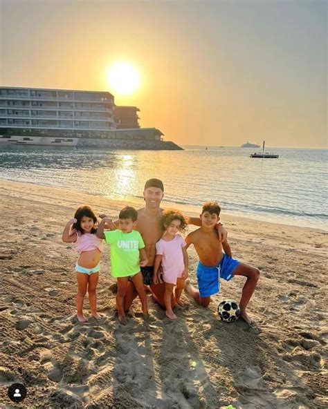 Cristiano Ronaldo Poses With His Four Children In Adorable Dubai Beach