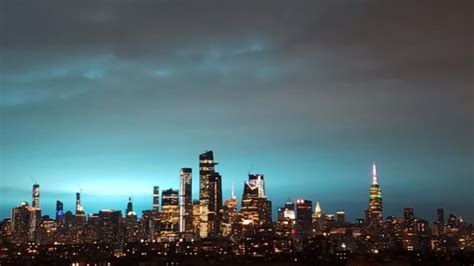 Video New York City Night Sky Turns Blue Tonys Thoughts