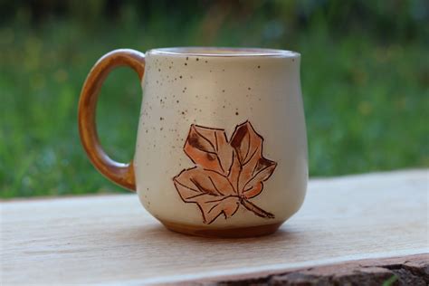 Autumn Leaves Mug Pottery Mug Ceramic Cup Handmade Etsy