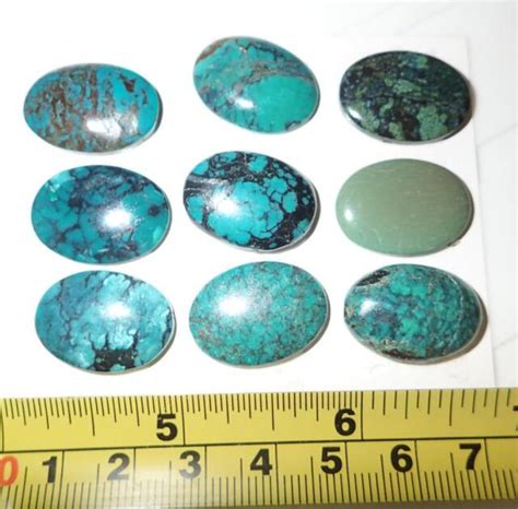 Turquoise Stone Oval 22x16 Mm Flat Cabochon 112 Carat 9 Pieces 224