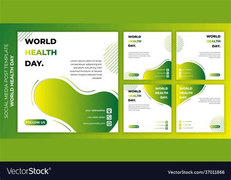 World Health Day Design With Social Media Post Vector Image