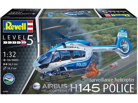 Revell 04980 Airbus H145 Police Surveillance Helicopter Kit 132