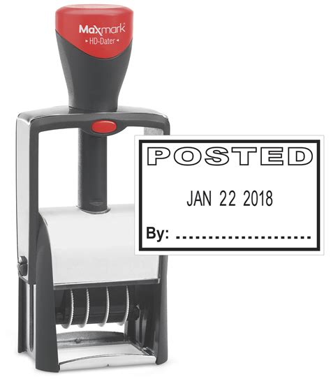 Heavy Duty Date Stamp With Posted Self Inking Stamp Black Ink