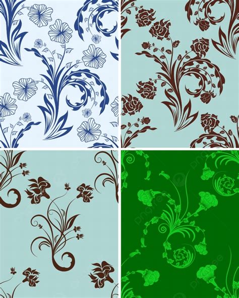 Seamless Vector Floral Backgrounds Set Wallpaper Image For Free