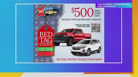 Red Tag Event And 500 Chevy Cyber Cash At Karl Chevrolet Paid Content