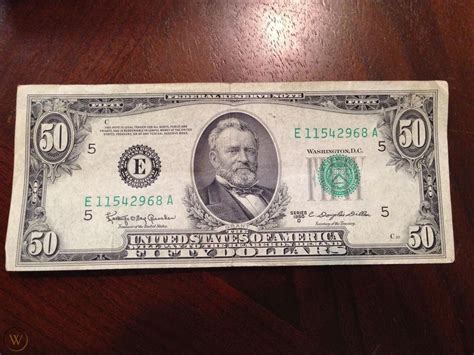 1950 50 Dollar Bill Old Paper Money Us Currency C Douglas Dillon