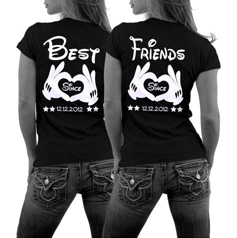Best Friends T Shirts Für Beste Freundinnen Bff Freundschafts Shirts Mit Wunschdatum Im Set