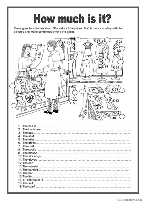 Fashion How Much Is It English Esl Worksheets Pdf And Doc