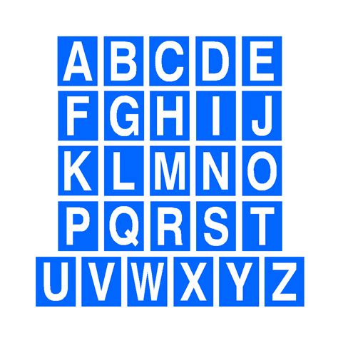 Blue Alphabet Letter Sticker Pack Safety Uk