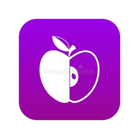 Sliced Apple Icon Digital Purple Stock Vector Illustration Of Purple