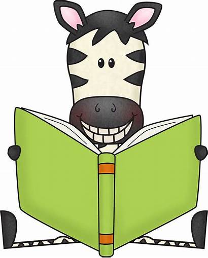 Reading Clipart Animal Zebra Clip Books Cartoon