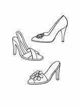 Coloring Shoes Evening sketch template
