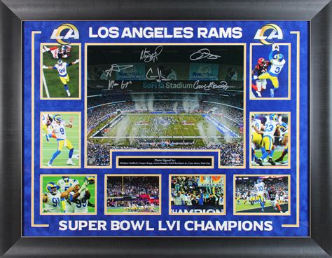 Rams Super Bowl Lvi Champions Custom Framed Photo Display Signed By 6 With Matthew Stafford