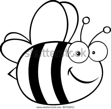 Outlined Cute Cartoon Beevector Illustration Stock Vector Royalty Free