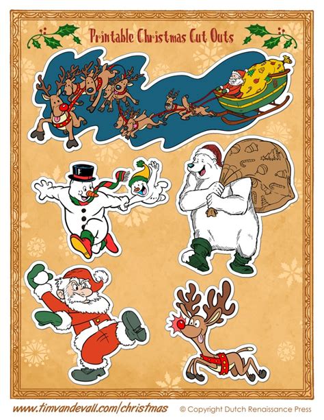 Christmas Cut Outs Tims Printables