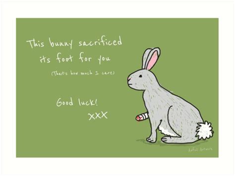 Good Luck Bunny Art Prints By Awful Artwork Redbubble