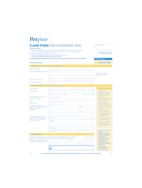 Some hotels have rules, such as requiring that pets are not left alone in the room, that might require some extra planning on. Petplan Claim Form Pdf - Fill Online, Printable, Fillable ...