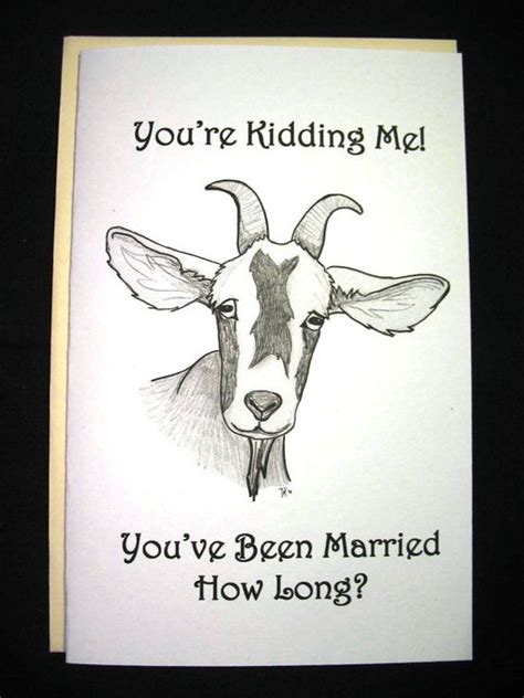 Unique birthday card that looks like a belt winter wedding anniversary card sayings: Funny Farm Goat Wedding or Anniversary Card - Original ...