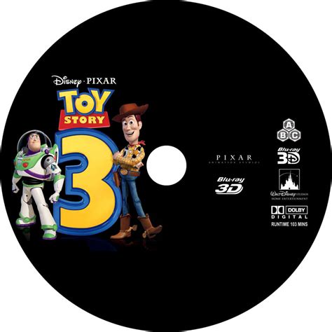 Toy Story 3 3d Blu Ray Custom Label Dvdcovercom