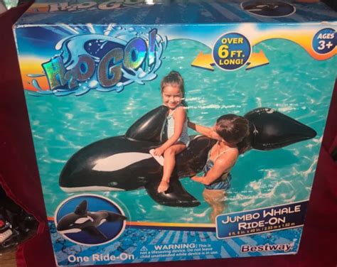 Whale Pool Float Bestway H2o Go Ride On Jumbo Swimming Inflatable