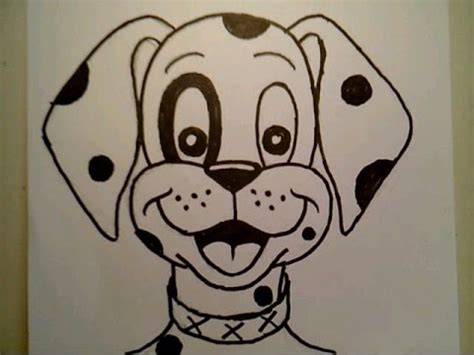 Easy dog face drawing tutorial. How To Draw A Dalmatian Dog Face Cartoon Puppy 101 Pretty ...
