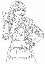 Celebrity Coloring Hannah Montana Printable Books Q2 sketch template