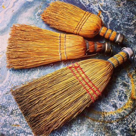 Whisk Brooms Three Vintage Straw Brooms Etsy Whisk Broom Straw