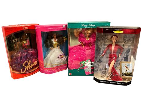 Lot 4 Barbies In Original Boxes Including African American Shani