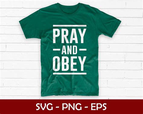 Pray And Obey Svg Ready To Print On T Shirts Mugs Etsy