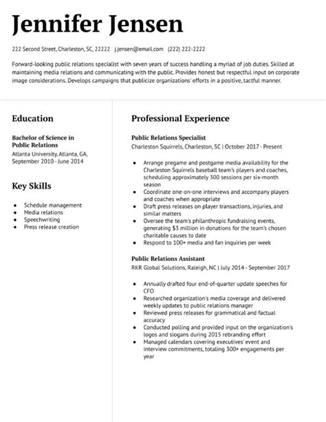 Public Relations Resume Examples And Templates For Resumebuilder Com