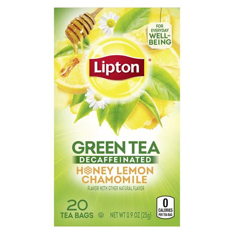 4 Boxes Lipton Decaffeinated Honey Lemon Green Tea Tea Bags 20 Ct
