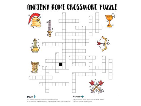 Giant A3 Ancient Rome Crossword Puzzle Teaching Resources