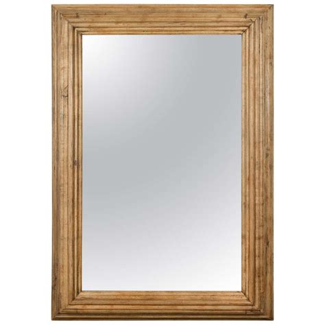 English 1880s Rustic Oak Mirror With Molded Frame And Natural Finish At