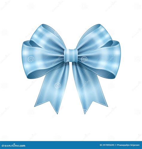 Blue Ribbon Bow On Isolated Backgroundshiny Elegance For Celebrations