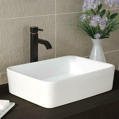 Modern Bathroom Art Basin Rectangular Ceramic Above Counter Vessel Sink
