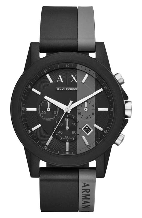 Armani exchange remove filter brand: AX Armani Exchange Chronograph Stripe Silicone Strap Watch ...