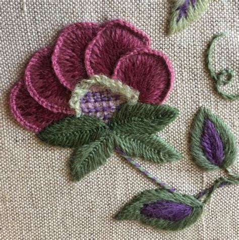 Jacobean Study No 2 Crewel Embroidery For Beginners Etsy Hand