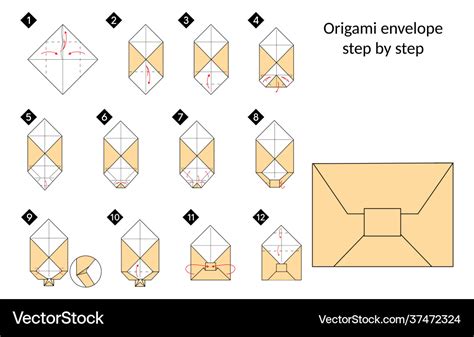 How To Make A Origami Envelope Step Step Vector Image