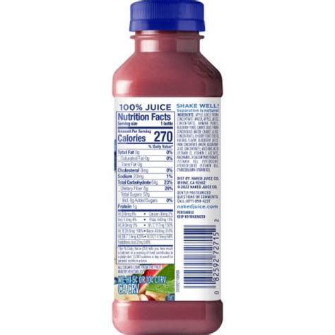 Naked No Sugar Added Blue Machine Juice Smoothie Bottle Fl Oz Kroger