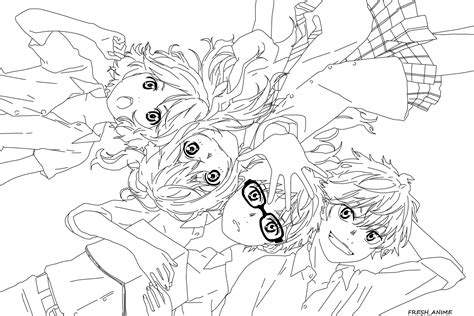 Your Lie In April Lineart By Fresh Anime On Deviantart