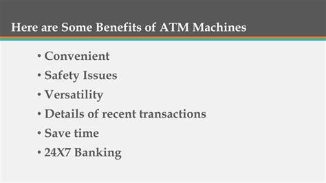 Ppt Benefits Of Atm Machines Powerpoint Presentation Free Download