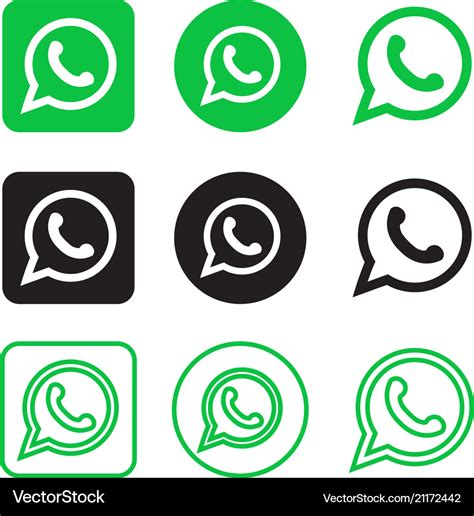 Whatsapp Social Media Icons Royalty Free Vector Image