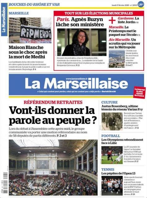 La Marseillaise (17 Mars 2020) télécharger #journaux #français #pdf en
