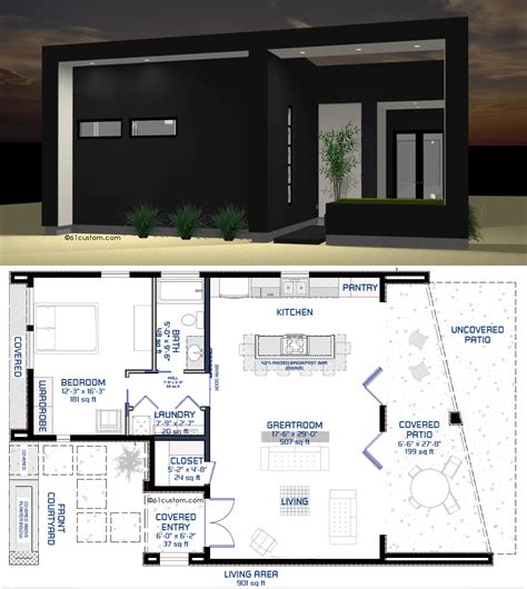 A house with split bedrooms has the master suite separated from other bedrooms, whether by putting the great room between them or by having them this more modern feature is commonly seen in an open floor plan, where it helps decrease the need for hallways and interior walls, and thus preserves. studio900 Small Courtyard Plan