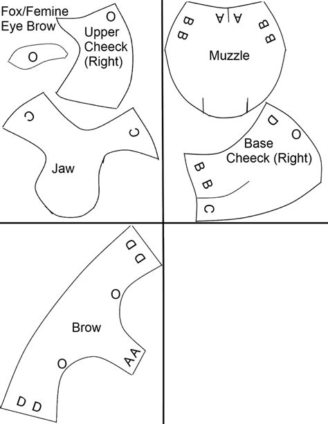 Toony Canine Fursuit Mask Foam Pattern Puppet Patterns Fursuit